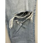 ZARA Jeans Womens 8 Blue High Waist Wide Leg Raw Hem Relaxed Faded Light Wash Photo 4