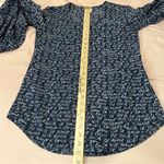 CAbi  Te Amo Love Cursive V-Neck‎ Lightweight Long Puff Sleeve Blouse Peasant XS Photo 14