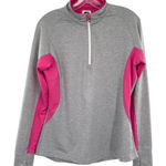 FootJoy  Womens Gray Pink Quarter Zip Pullover Sweater Long Sleeve Athletic Top Photo 0