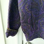 Linda Allard Ellen Tracy Purple Paisley Silk Quilted Vintage Rope Trim Jacket M Size M Photo 13