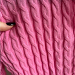 ZARA  Pink Cable Knit‎ Button Down Collared Shirt small coastal preppy Photo 1