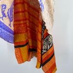 ZURY Wrap Skirt Free Size Boho Festival Hippie Bohemian Rave Made in India Rayon Blue Photo 13