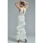 Anthropologie NWT Forever That Girl White Tiered Ruffled Halter Maxi Dress XS Photo 2