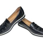 Naturalizer  Black Textured Loafers faux leather 8 silver detail casual office Photo 5