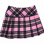 Brand New Women’s Pink Plaid Pleated Skirt Without Tags Photo 0