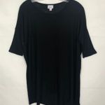 LuLaRoe Ribbed Black Tunic Top Pullover Elbow Sleeve Size XS Photo 0