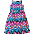Lilly Pulitzer  Sherlyn Chevron Print Dress Sleeveless Open Back Size 4 Women's Photo 0