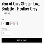 EUC Year of Ours Heather Grey Stretch Logo Bralette Sz L Sports Bra Sold Out Gray Size L Photo 5