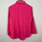 Soft Surroundings  Shirt Womens Medium Pink 100% Linen‎ Button Up Long Sleeve Photo 3