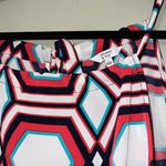 Crown & Ivy  women’s large halter dress geometric striped pattern ties in back Photo 3