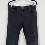 Free People  Womens Black Shark Bite Raw Hem Distressed Stretch Skinny Jeans 31 Photo 3