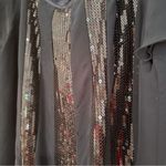 Essentials‎ By A.B.S Sequin Swing Dress Women's Medium Navy Whimsigoth 80s Fairy Blue Photo 3