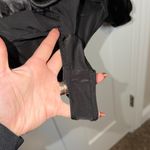 Olivaceous Black Satin Puff Sleeve Bodysuit Photo 3