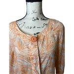 Rafaella  orange‎ print tunic 100% linen Size Large Photo 2