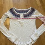 We The Free  Fair Isle Embroidered Henley Sz S Photo 3