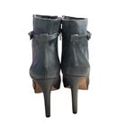 Antonio Melani Gray Leather Suede Ankle Booties Heel Boots 9M Photo 3