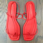 Loeffler Randall NWT  Eleanor Strappy Flat Napa Leather Sandals in Red Size 9 Photo 4