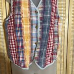 Handmade Vintage Reversible Patchwork Multicolored Plaid Cotton Vest Possibly  Photo 6