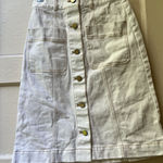 Lesley Evers Alison Pencil Skirt White Straight Cut Nautical Sea Beach Preppy XS Photo 0