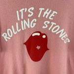 The Rolling Stones Pink White Red Lips Raw Hem Graphic Short Sleeve Band Tee Photo 4