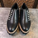 All Black Women’s Black Leather Zip Side Shoes Size 38 Photo 2