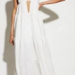 SNDYS Indigo Dress Womans XL White Maxi Plunging Neckline Summer Flowy NEW Photo 0