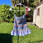 Petersyn Barrett Multicolor Smocked Stretch Minin Skirt Size XS Blue Photo 5