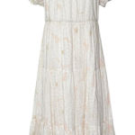 Calvin Klein  Maxi‎ Dress L Babydoll Cottage Tiered Boho Floral Balloon Sleeve Photo 0