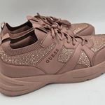 Guess Women Sneakers Size 11 Blush Pink Rhinestone Chunky Platform Fashion Shoes Photo 4