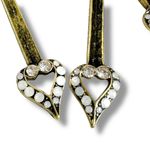 Free People  Ariana Ost Paula Dangles Earrings NWT Hearts Crystal Rhinestone Punk Photo 3