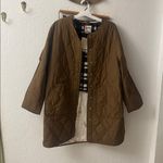 Woolrich  Olive Green Size M Quilted Longline Jacket Floral Vest Combo Photo 5