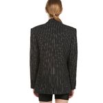 Danielle Guizio Oversized Black Pinstripe Blazer Classic Minimalist Quiet Luxury Photo 2