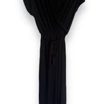 Tiffany & Grey Womens Romper Sz Petite L Black Short Sleeves Long Pants Stretchy Photo 0