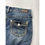 Daytrip  Medium Wash Stretch Distressed VIRGO Boot Cut Denim Jeans Women's 28R Photo 6