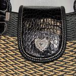 Brighton  “SAVANNAH” BLACK AND CREAM WOVEN SHOULDER BAG JUTE/STRAW MATERIAL Photo 1