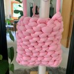Handmade Woven Pink Bucket Purse/Bag Photo 1