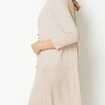 J.Jill Ivory Ribbed Light Weight Button Ribbed Pocket Duster Cardigan Sweater L Photo 5