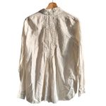 CP Shades  Pleated Silk Cotton Blend White Button Down Shirt S USA Minimalist Photo 2
