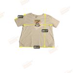 Teddi Safari Graphic Striped Tunic Top, Women's Large Shirt, Embroidered Giraffe Tan Photo 3