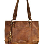 B. MAKOWSKY LEATHER SHIMMER SNAKE BROWN LIZZARD SHOULDER HANDBAG GOLDTONE TRIM Photo 0