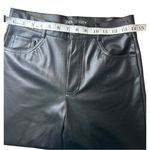 ZARA  Faux-Leather Straight-Leg Pants – Black High-Waist, Size S Photo 2