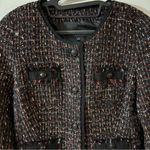 Talbots Black and Red Blazer with Textured Weave and Round Neckline Photo 1