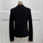 White House | Black Market Black Women’s Tweed Pearl Embellished Sweater Cardigan Size XS Photo 8