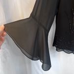 Dressbarn Collection Beaded Embellished Bell Cuff Dressy Cocktail Jacket SZ 16W Black Photo 5