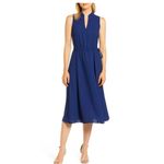Anne Klein NWT Camellia Jenna Drawstring Midi Dress NAVY Photo 2