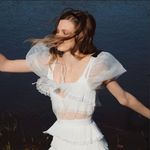 For Love & Lemons  • Posie Mini Dress crystal pleat lace tiered chiffon sheer Photo 7