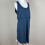 Toad & Co Paintbrush Tank Dress Womens Medium Blue Organic Cotton Knit Layered M Photo 2