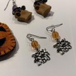 Lot Of 3 Costume Earrings Pierced Halloween Dangle Trick Or Treat / Pumpkin Photo 7