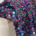 Blacktie Oleg Cassini Dress Womens 14 Sequin Long Sleeve Cocktail Multicolor 90s Size M Photo 11
