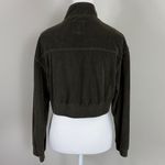 Aerie ‘Groove On’ velour Corduroy Cropped Streetwear Jacket Olive Green Small Photo 6